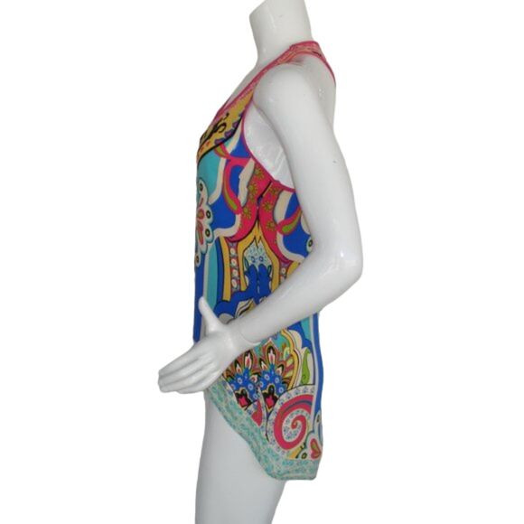 FLYING TOMATO Tank Top, M, Bold/Colorful print, Asymmetrical, Racer Back - Picture 6 of 9